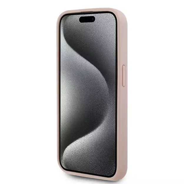 Karl Lagerfeld Leather Monogram Metal Logo case for iPhone 15 Pro - pink 11