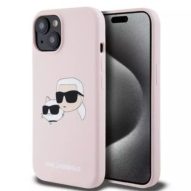 Karl Lagerfeld Silicone Karl&amp Choupette MagSafe case for iPhone 15 / 14 / 13 - pink