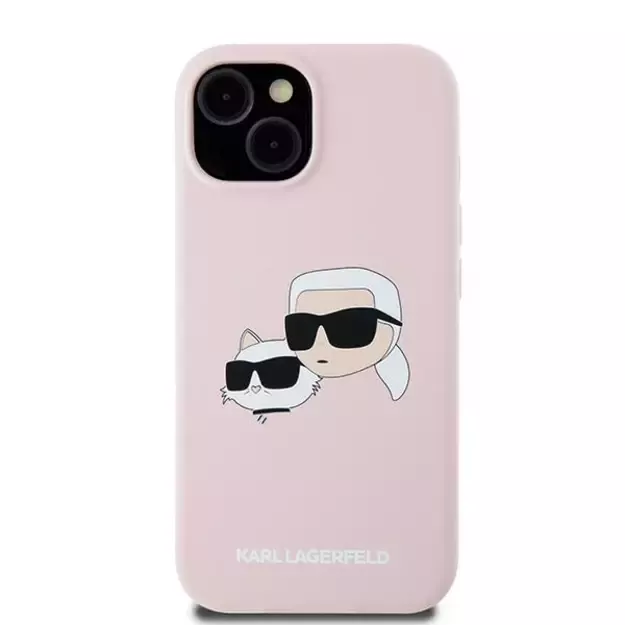 Karl Lagerfeld Silicone Karl&amp Choupette MagSafe case for iPhone 15 / 14 / 13 - pink 2