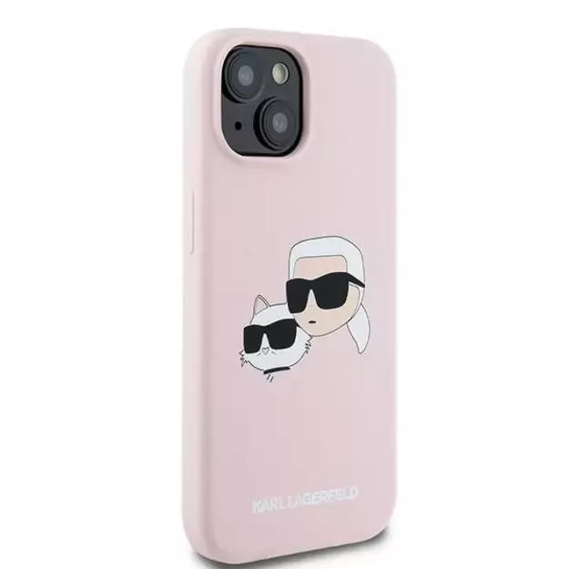 Karl Lagerfeld Silicone Karl&amp Choupette MagSafe case for iPhone 15 / 14 / 13 - pink 3