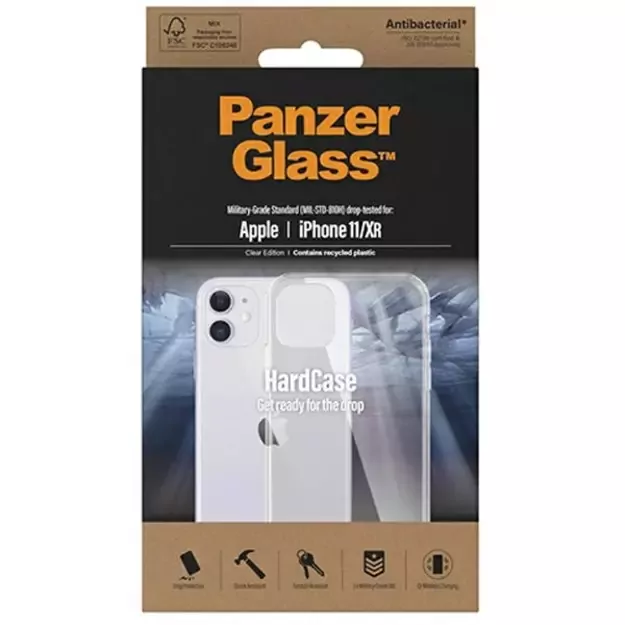 PanzerGlass ClearCase Antibacterial Military Grade Certified Case for iPhone 11 / XR - Transparent 2