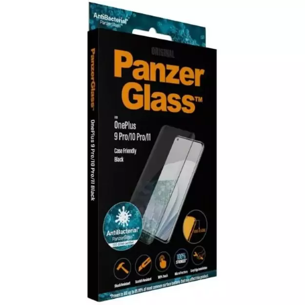 PanzerGlass E2E Microfracture antibacterial glass on OnePlus 9 Pro / 10 Pro / 11 - with black frame 6