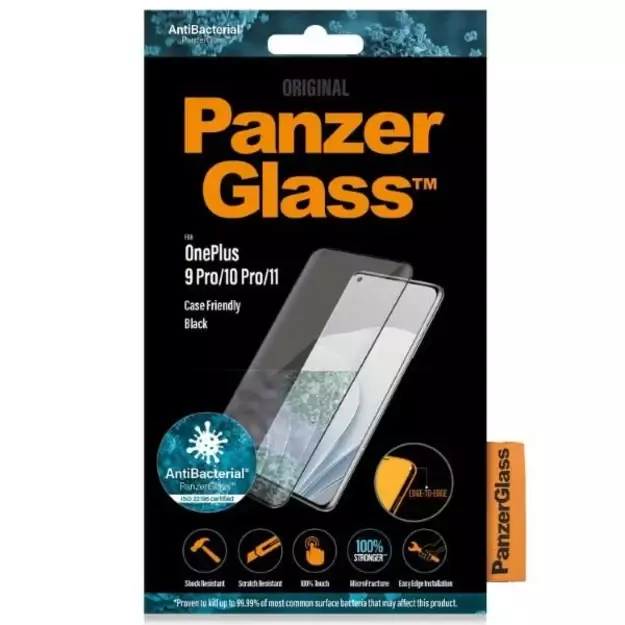 PanzerGlass E2E Microfracture antibacterial glass on OnePlus 9 Pro / 10 Pro / 11 - with black frame 7
