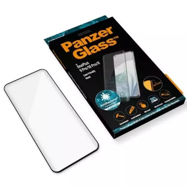 PanzerGlass E2E Microfracture antibacterial glass on OnePlus 9 Pro / 10 Pro / 11 - with black frame 5