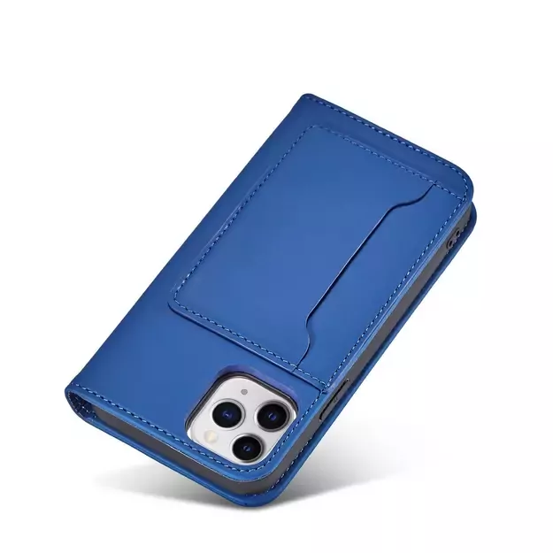 Magnet Card Case for iPhone 12 Pro cover card wallet card stand blue 12