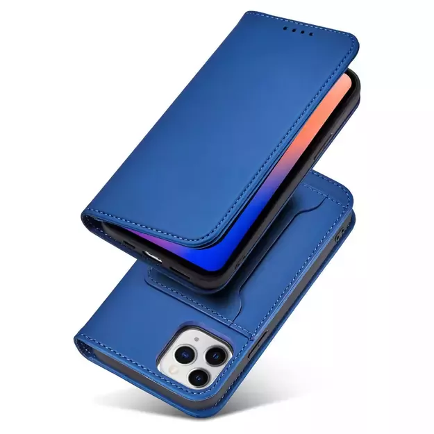 Magnet Card Case for iPhone 12 Pro cover card wallet card stand blue 2