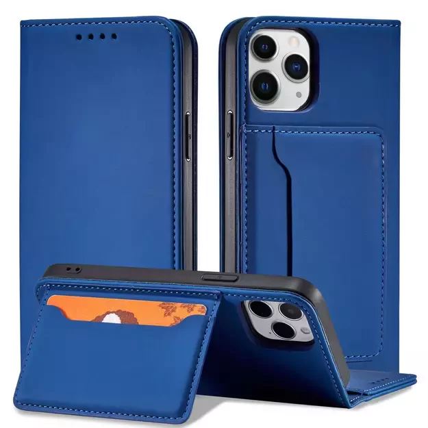 Magnet Card Case for iPhone 12 Pro cover card wallet card stand blue 1