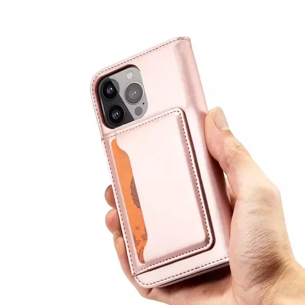 Magnet Card Case for iPhone 13 Pro Pouch Card Wallet Card Holder Pink 17