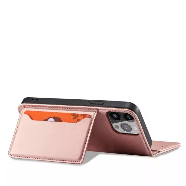 Magnet Card Case for iPhone 13 Pro Pouch Card Wallet Card Holder Pink 14