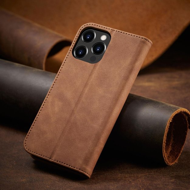 Magnet Fancy Case Case for iPhone 13 Pro Max Pouch Card Wallet Card Holder Brown 9