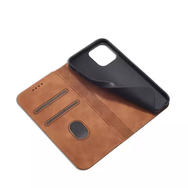 Magnet Fancy Case Case for iPhone 13 Pro Max Pouch Card Wallet Card Holder Brown 21