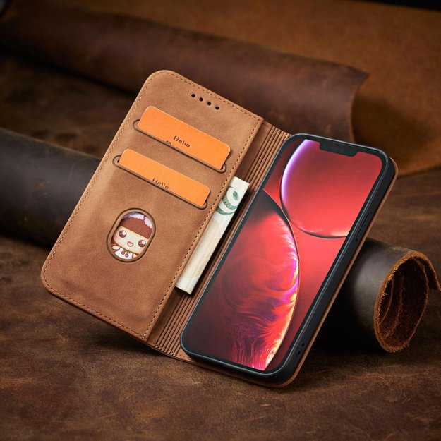 Magnet Fancy Case Case for iPhone 13 Pro Max Pouch Card Wallet Card Holder Brown 16