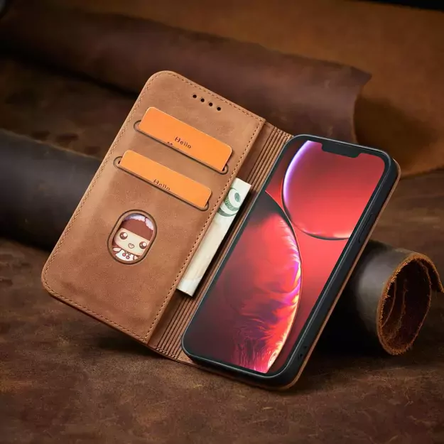 Magnet Fancy Case Case for iPhone 13 Pro Max Pouch Card Wallet Card Holder Brown 32