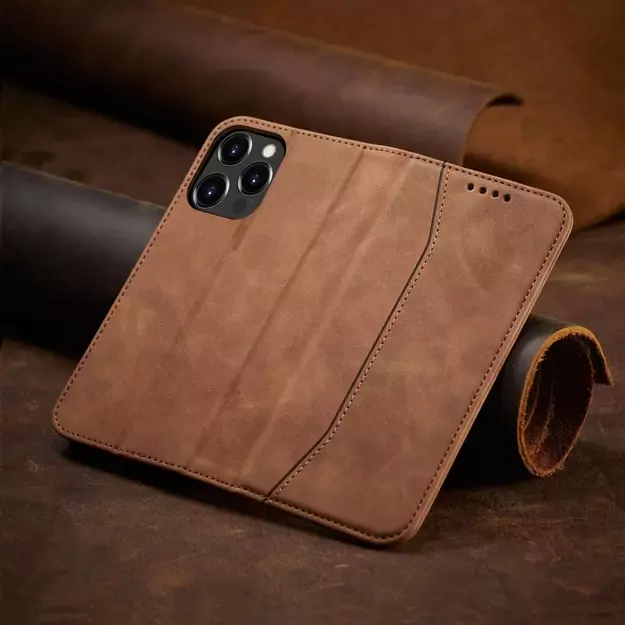 Magnet Fancy Case Case for iPhone 13 Pro Max Pouch Card Wallet Card Holder Brown 26