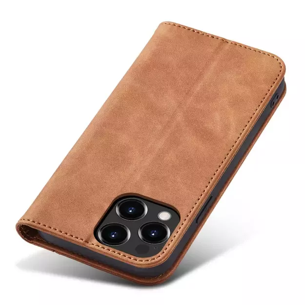 Magnet Fancy Case Case for iPhone 13 Pro Max Pouch Card Wallet Card Holder Brown 27