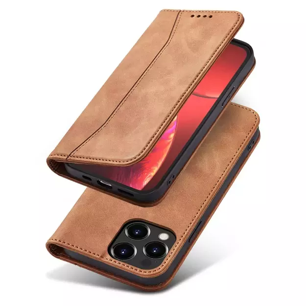 Magnet Fancy Case Case for iPhone 13 Pro Max Pouch Card Wallet Card Holder Brown 18