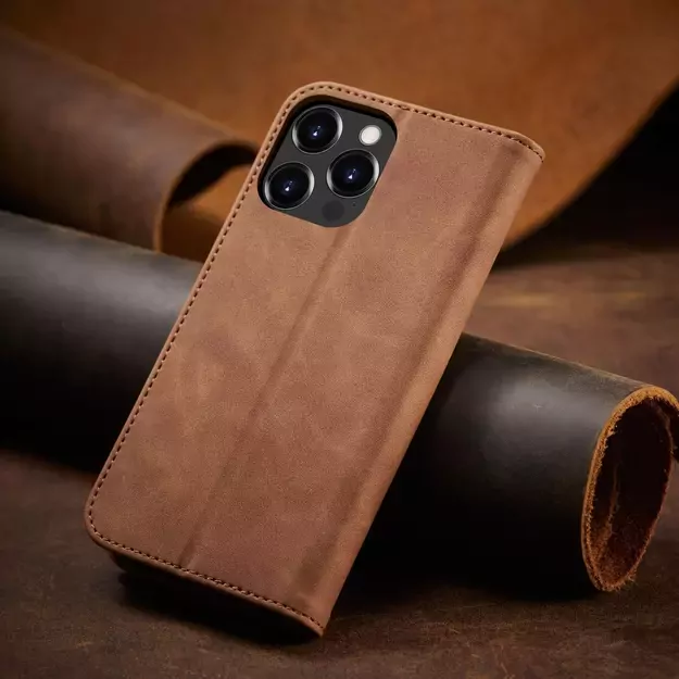 Magnet Fancy Case Case for iPhone 13 Pro Max Pouch Card Wallet Card Holder Brown 25