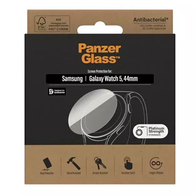 Antibacterial PanzerGlass Screen Protector for Samsung Galaxy Watch Classic 5 44 mm 4