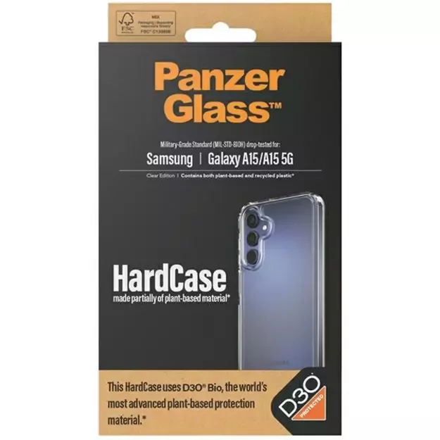 PanzerGlass HardCase with D3O® Bio and Military Grade Certification for Samsung Galaxy A15 / A15 5G - Transparent 6