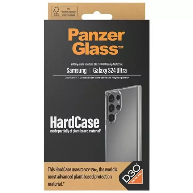 PanzerGlass HardCase with D3O® Bio and Military Grade Certification for Samsung Galaxy S24 Ultra - Transparent 3