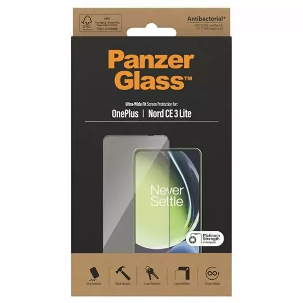 PanzerGlass Ultra-Wide Fit tempered glass on OnePlus Nord CE 3 Lite 4
