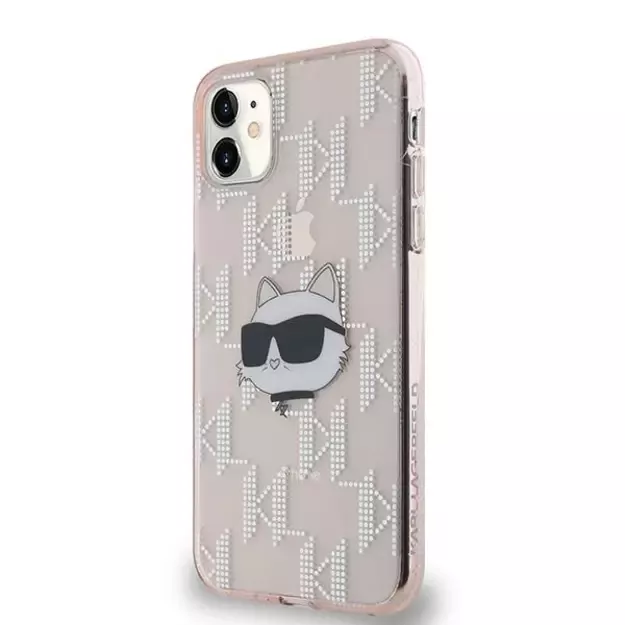 Karl Lagerfeld IML Choupette Head &amp  Monogram case for iPhone 11 / Xr - pink 8
