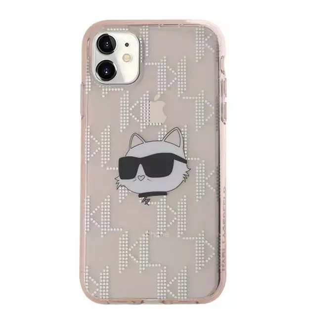 Karl Lagerfeld IML Choupette Head &amp  Monogram case for iPhone 11 / Xr - pink 9