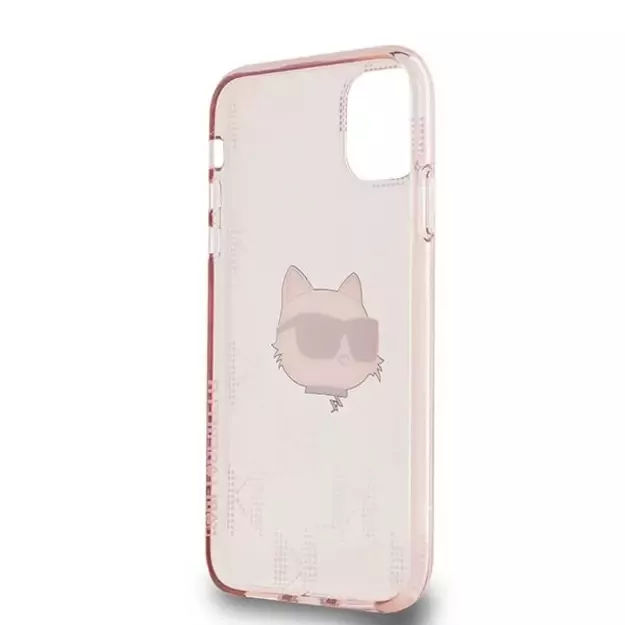 Karl Lagerfeld IML Choupette Head &amp  Monogram case for iPhone 11 / Xr - pink 12