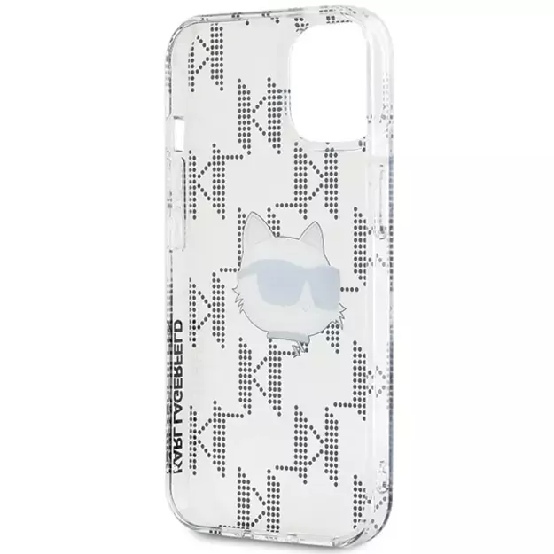 Karl Lagerfeld IML Choupette Head &amp  Monogram case for iPhone 15 / 14 / 13 - transparent 13