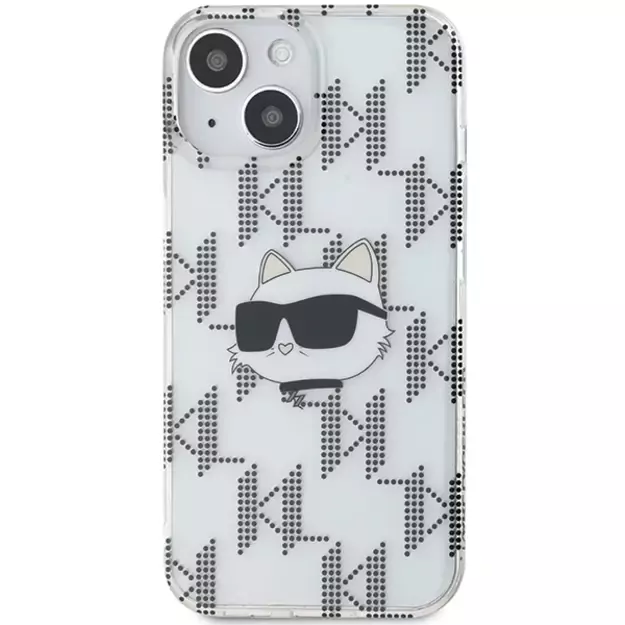 Karl Lagerfeld IML Choupette Head &amp  Monogram case for iPhone 15 / 14 / 13 - transparent 9