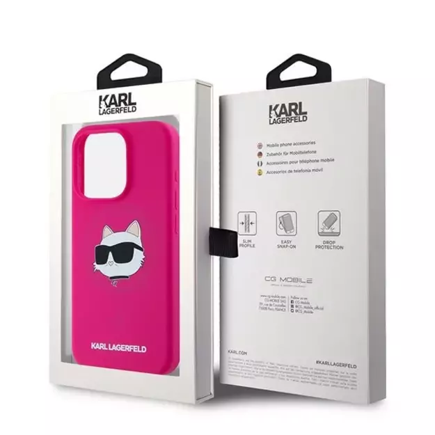 Karl Lagerfeld Silicone Choupette Head MagSafe case for iPhone 15 Pro - pink 7