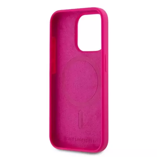Karl Lagerfeld Silicone Choupette Head MagSafe case for iPhone 15 Pro - pink 6