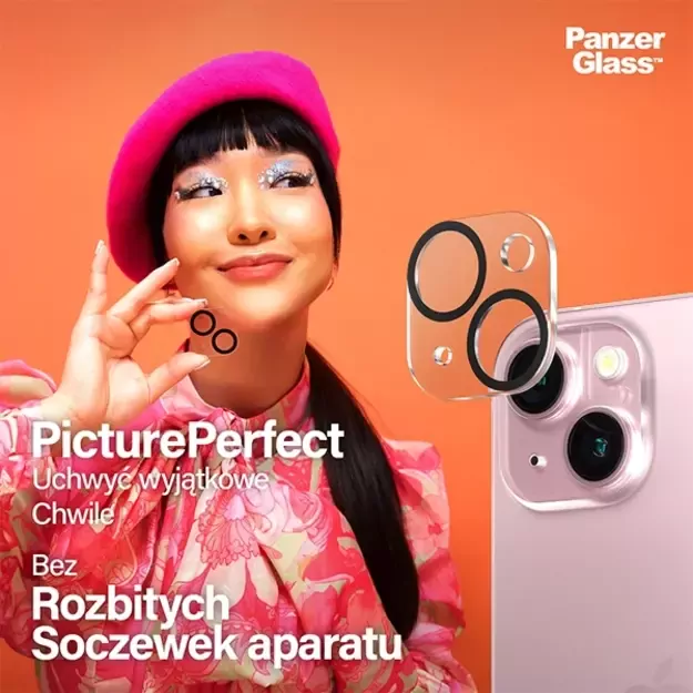 PanzerGlass Picture Perfect camera protection for iPhone 15 / 15 Plus - with black frame 8