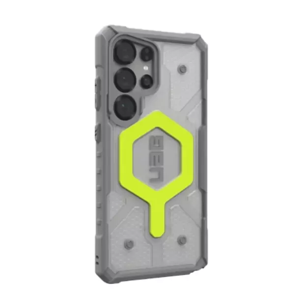 UAG Pathfinder Clear Magnet Bundle Magnetic Case and Wrist Strap for Samsung Galaxy S25 Ultra 5G - Neon Gray 2