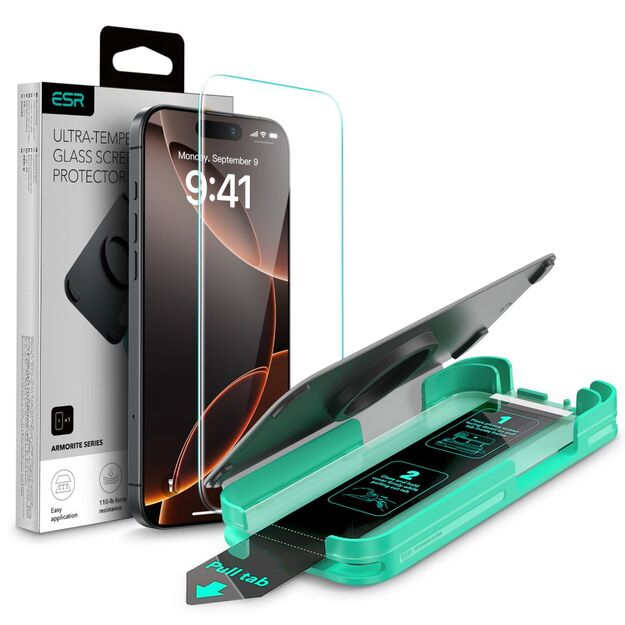 ESR Armorite Tempered Glass for iPhone 16 Pro Max - with Black Frame
