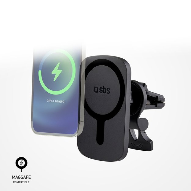 SBS TESUPWIR15WMS Smartphone Holder with Charger Compatible with MagSafe - Black 2
