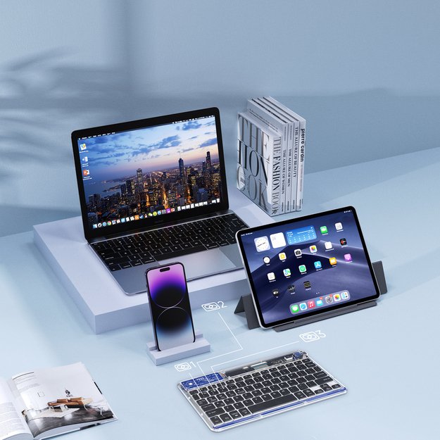 Dux Ducis Keyboard (CK Series) Wireless for Laptop / Tablet / Phone - Transparent 7