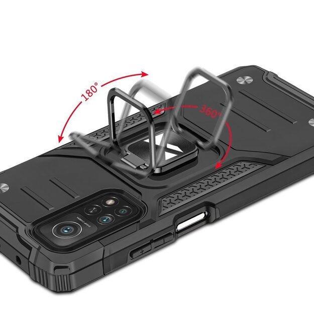 Wozinsky Ring Armor Case Kickstand Tough Rugged Cover for Samsung Galaxy A72 4G black 4