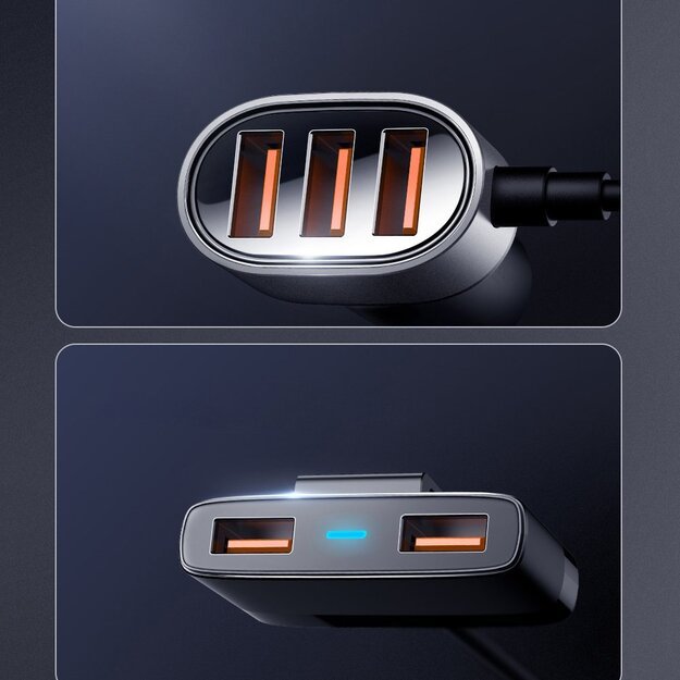 Joyroom fast car charger 5x USB 6.2 A with extension cable black (JR-CL03) 22
