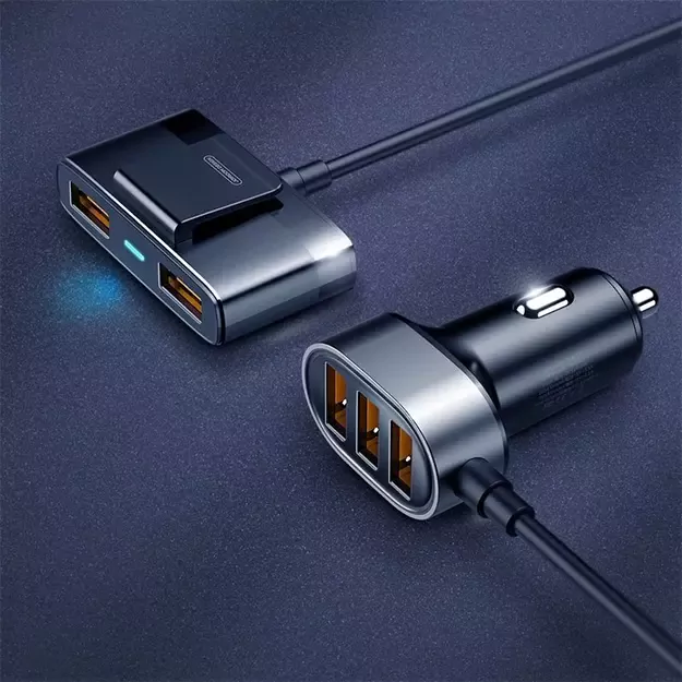 Joyroom fast car charger 5x USB 6.2 A with extension cable black (JR-CL03) 6