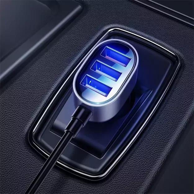 Joyroom fast car charger 5x USB 6.2 A with extension cable black (JR-CL03) 3