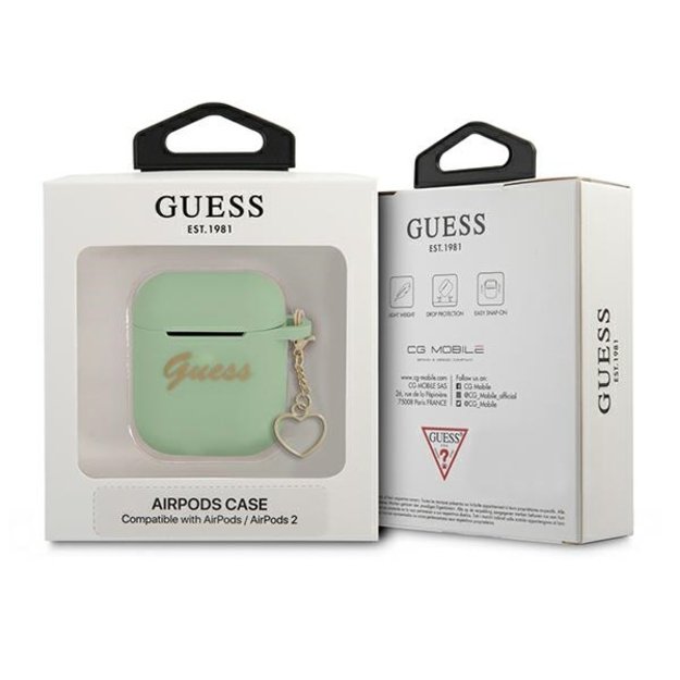 Guess GUA2LSCHSN AirPods cover green/green Silicone Charm Heart Collection 4