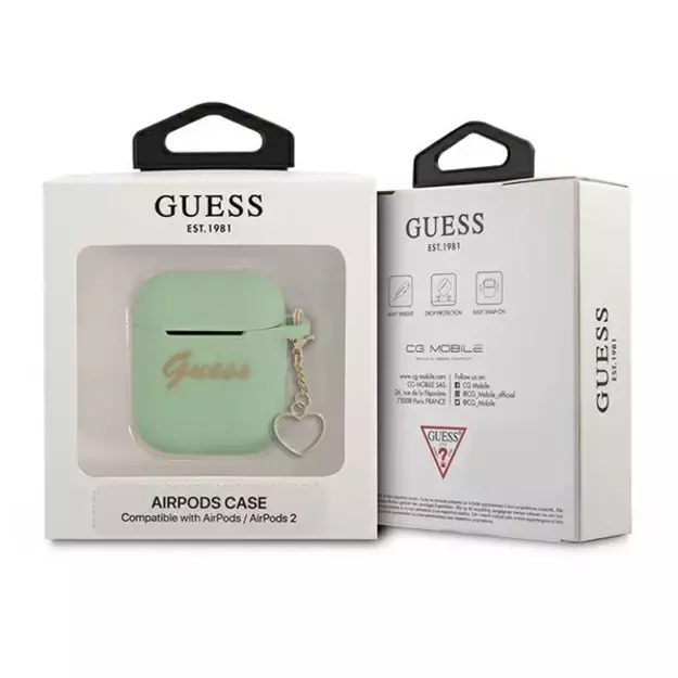 Guess GUA2LSCHSN AirPods cover green/green Silicone Charm Heart Collection 2