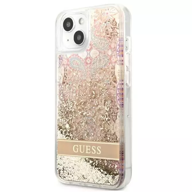 Guess GUHCP13SLFLSD iPhone 13 mini 5.4&quot  gold/gold hardcase Paisley Liquid Glitter 8
