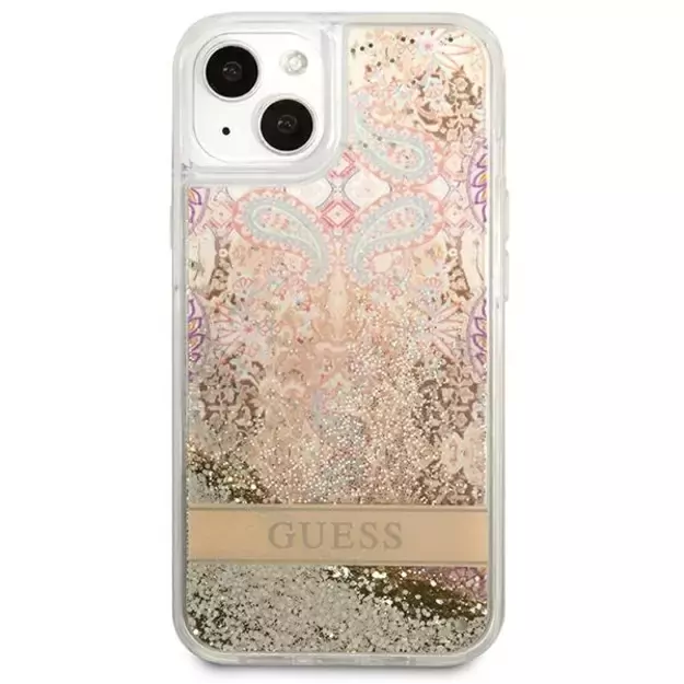 Guess GUHCP13SLFLSD iPhone 13 mini 5.4&quot  gold/gold hardcase Paisley Liquid Glitter 9