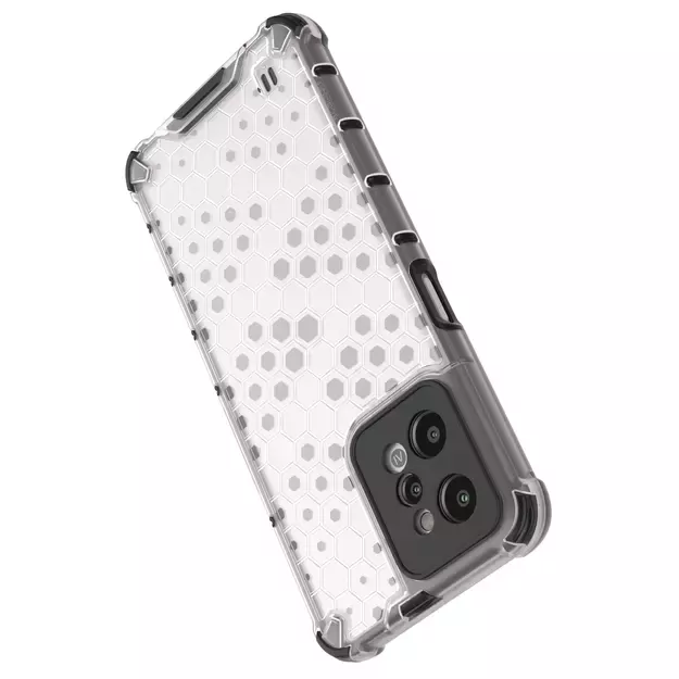 Honeycomb case armored cover with a gel frame Realme C31 transparent 26