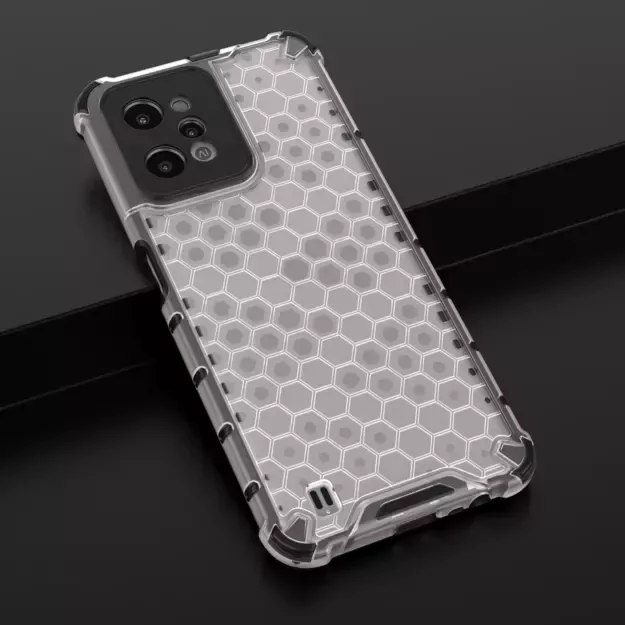 Honeycomb case armored cover with a gel frame Realme C31 transparent 36
