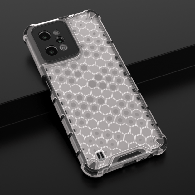 Honeycomb case armored cover with a gel frame Realme C31 transparent 38