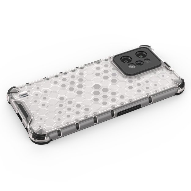 Honeycomb case armored cover with a gel frame Realme C31 transparent 23