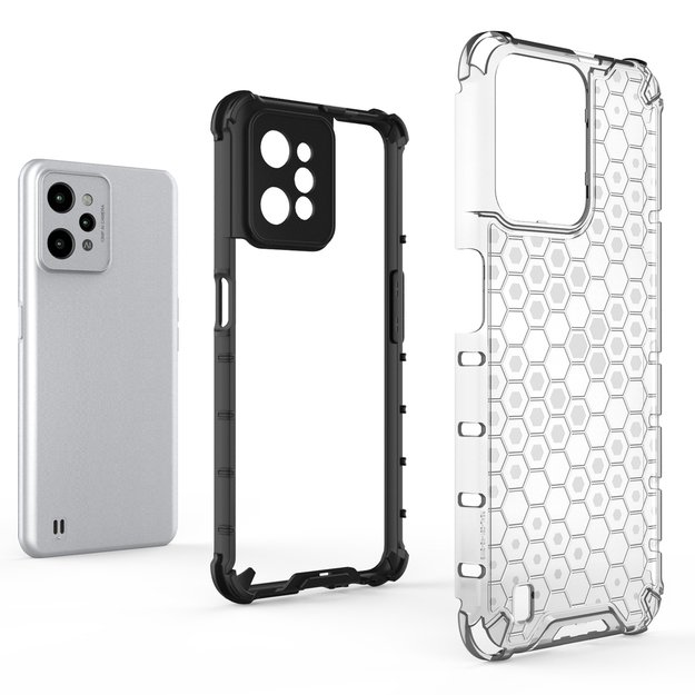 Honeycomb case armored cover with a gel frame Realme C31 transparent 9